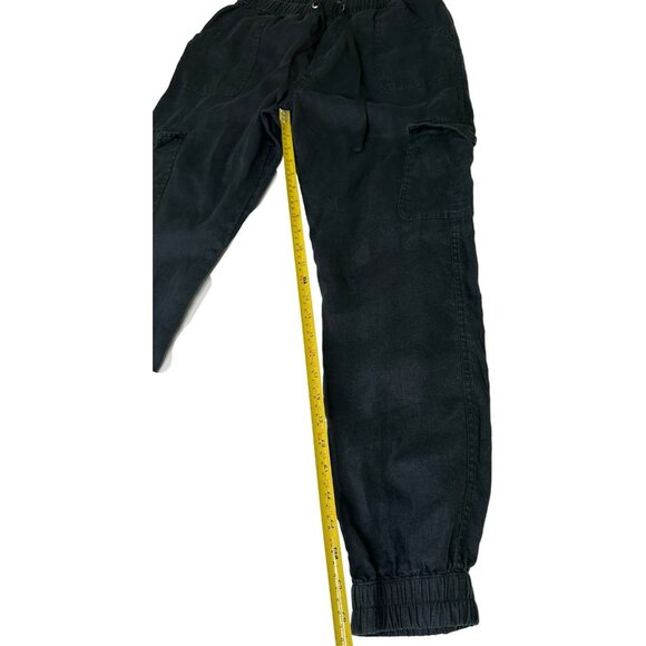 Nicole Miller 100% European Flex Linen Black Cargo Jogger Pants M Women’s - Picture 6 of 7